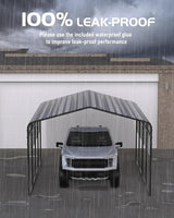 PeakPursuit Metal Carport, 13x20 FT Outdoor Car Port Canopy with Galvanized Steel Roof and Reinforced Base, Heavy Duty Garage Car Shelter Shade for SUV, Truck, Boats PeakPursuit