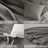 Comfort Spaces Grey Twin Size Duvet Cover Set - 2 Pieces Pintuck Pleated Duvet Cover All Season Lightweight, Extra Softness Pre-Washed Microfiber Twin Bedding Cover Shams, Twin/Twin XL Comfort Spaces