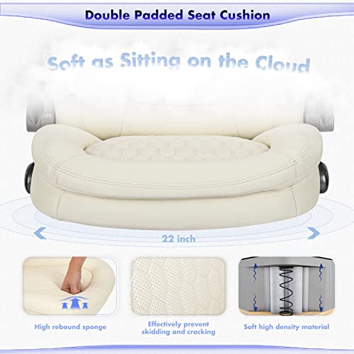 Executive Office Chair-Ergonomic Computer Desk Chair with Upgraded Caster for Swivel, High Back Office Chair with Padded Flip-up Arms,Leather Chair Thicken Seat for Comfort COLAMY