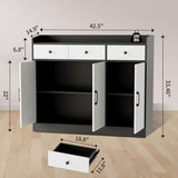 GarveeHome 42.5 in Sideboard Buffet Cabinet with Storage, Wooden Kitchen Storage Cabinet with Adjustable Shelf, Modern Coffee Bar Buffet Table for Living Room Entryway Dining Room GarveeHome