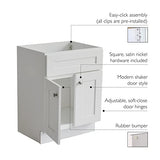 Design House Brookings 24 Inch Bathroom Vanity, Ready to Assemble, Solid Wood, Sherwin Williams® White, 586925 Design House