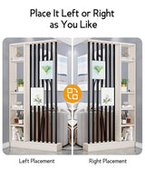Wall Room Divider, Storage Cabinet Storage Display with Shelves, Modern Freestanding Wood Room Divider Screen, Wall Privacy Screens for Home Decorative (Beige+Black,39.5" L x 9.5" W x 79.5" H) Kavie