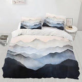 YFIOYI Landscape Comforter Set, Minimalist Bedding Set, Serene Decorative 3 Piece Bedding Set with 3 Pillow Shams, with Zipper（King Single） YFIOYI