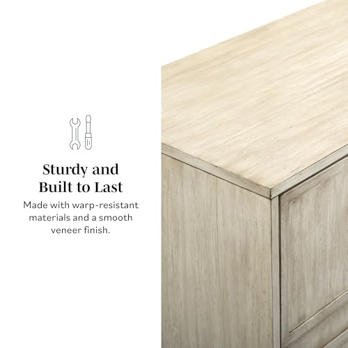 Walker Edison Alden Versatile 4 Door Framed-Storage-Sideboard, 62 Inch, Birch Walker Edison