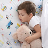 FEKOHIPY Kids Sheet Set Excavator Twin Size Bedsheet for Boys, 3PCS Digger Vehicle Printed Microfiber Soft Breathable Children Bedding Easy-Fit 14 Inch Deep Pocket FEKOHIPY