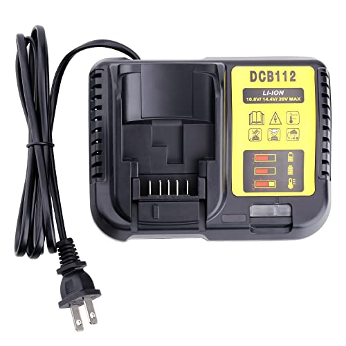 Biswaye DCB112 DCB115 20V Max Charger Charges All DCB201 DCB204 DCB606 DCB609 DCB207 DCB206 DCB203 DCB200 DCB120 DCB127 12V Max, 20V Max and 60V Max Li-Ion Cordless Tool Battery Packs Biswaye