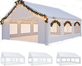 COBIZI 20x20FT Party Tent Heavy Duty Outdoor Gazebo White Event Shelter Wedding Canopy Tent for Parties Carport BBQ Commercial with Removable Sidewall Windows, Powder Coating (Better Than Galvanized) COBIZI