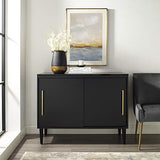 Crosley Furniture Everett Media Console and Record Player Stand with Storage for Vinyl Records, Matte Black Crosley Furniture