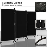 8 Panel Room Divider, Portable Room Dividers Folding Privacy Screens, 172" W Freestanding Fabric Divider for Room Separation, Partition Room Divider Panel for Dorm Home Studio Office, Black TANGJEAMER