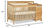 Dream On Me 5 in 1 Brody Convertible Crib with Changer, 33.2"L x 69"W x 39.1"H Dream On Me