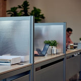 NBF Office Partition, Cubicle Wall Divider, Modern Room Separator, Free Standing Privacy Panel, 52" H x 60" W, Indoor, Espresso nbf signature series