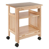 Winsome Mission 2-Shelf Wood Mobile Printer Stand, Brown (81628) Winsome
