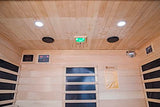 Heat Wave 4 Person Sauna Hemlock Wood Sonoma 9 Carbon Infrared Heaters MP3 Player Chromo Therapy Lighting 120V 2100W Heat Wave