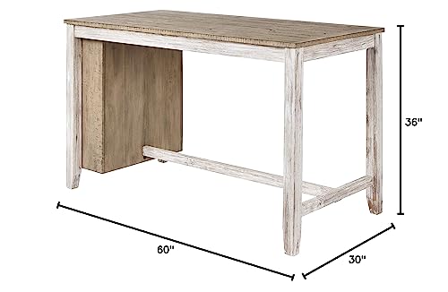 Signature Design by Ashley Skempton Farmhouse 36" Counter Height Dining Table with Storage & Wine Rack, Whitewash Signature Design by Ashley