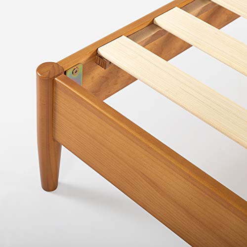 ZINUS Allen Mid Century Solid Wood Platform Bed Frame - No Box Spring Needed, Easy Assembly, Full Size, Brown - WoodArtSupply