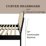 Aurelia Queen Size Bed Frame - Stylish Black Bohemian & Mid Century Modern Design with Solid Wood Support Bme