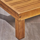 Christopher Knight Home Alice Outdoor 5 Piece Acacia Wood Sofa Set, Teak Finish, Beige Christopher Knight Home