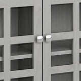 SIMPLIHOME Acadian SOLID WOOD 36 Inch Wide Rustic Entryway Hallway Storage Cabinet in Fog Grey, For the Living Room, Entryway and Family Room SIMPLIHOME