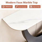 Modern Entryway Table with Marble Top, Narrow Console Table, Entry Way Table Sofa Table, Metal Frame Accent Table, for Entry Way, Hallway, Entrance, Foyer, Living Room B.Sauraseng