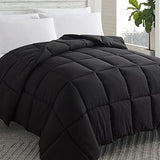 Cosybay Down Alternative Comforter (Black, Twin) - All Season Soft Quilted Twin Size Bed Comforter - Duvet Insert with Corner Tabs - Winter Summer Warm Fluffy, 64x88 inches Cosybay