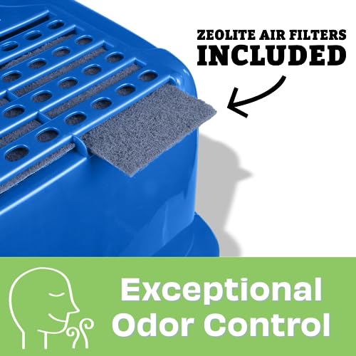Van Ness Pets Odor Control Extra Large, Giant Enclosed Cat Pan with Odor Door, Hooded, Blue, CP7 Van Ness