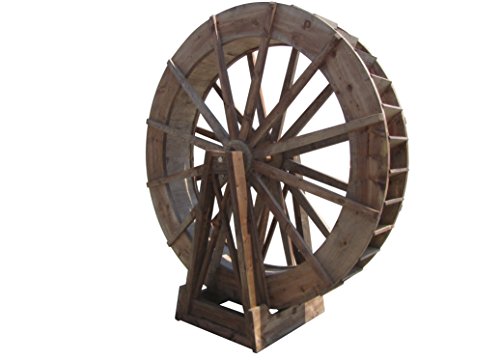 SamsGazebos Craftsman Style Japanese Wood Water Wheel with Stand 8 ft SamsGazebos