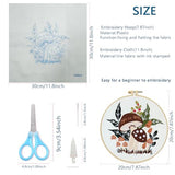 Zhenqing Woodland Mushroom Embroidery Kit for Beginners - 29x29cm Printed Fabric with Hoop & Full Tools(S-CX0910)