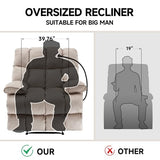 Euthymia Oversized Recliner Chair, Big and Tall Recliner Chairs for Adults 400LBS, Large Recliner Chair, Extra Wide Recliner for Living Room, Cream