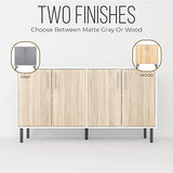 EconoHome Wood Buffet Cabinet with storage, Sideboard Cabinet with 4 Doors, Credenza for Living Room, can be used in The Office, Kitchen, Dining Room, Bedroom, as a TV Stand or Cupboard Console Table EconoHome