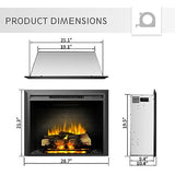 LegendFlame Carl 28" W Electric Fireplace Insert (EF262), Fireplace Heater 750/1500W, Fire Crackling Sound, Remote Control Legend Flame