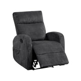 Lexicon Manual Recliner Chair, Textured Microfiber Reclining Chair, Wall Hugger, Track Arms, Magazine Pockets, Manual Recliner for Living Room/Office/Apartment, Easy Assembly, Dark Gray