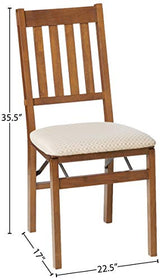 MECO STAKMORE Arts and Craft Folding Chair Fruitwood Finish, (Set of 2) , 22.5 in x 17 in x 35.5 in MECO