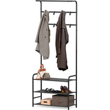 Simple Houseware Coat Rack with Storage Shelf, Black Simple Houseware