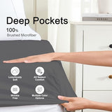 Hotella 100% Microfiber Twin Size Fitted Sheet Only, Ultra Soft Hotel Quality 14" Deep Pocket, Twin XL Bed Sheet Matress Protector for Dormitory, Machine Washable and Non-Fade, 39x75 inches, Dark Gray Hotella