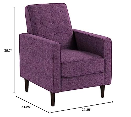 Christopher Knight Home Mervynn Mid-Century Modern Fabric Recliner,polyester, Muted Purple / Dark Espresso Christopher Knight Home