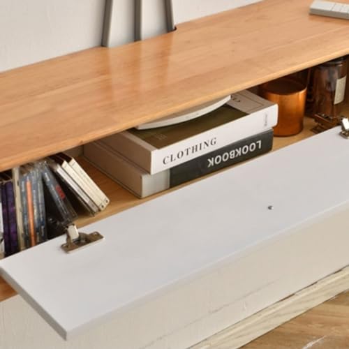 Entertainment Center for TVs Floating TV Stand Wood, 78.7" Floating Entertainment Center for Up to 80 Inch TVS, TV Cabinet Media Console Wood Storage Hutch Under TV for Living Room Farmhouse TV Consol XJLRRTEE-888