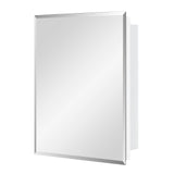 IDYLLOR Bathroom Medicine Cabinet with Beveled Edge Mirrored Door 14 x 18 inch, Recessed or Surface Mount, with Adjustable Glass Shelves IDYLLOR