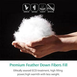 APSMILE Luxury 100% Organic Cotton All Season Down Feather Fibers Comforter Twin Size Duvet Insert, Fluffy Fill Power 34oz Medium Warmth Bed Comforter (68x90, Ivory White) APSMILE