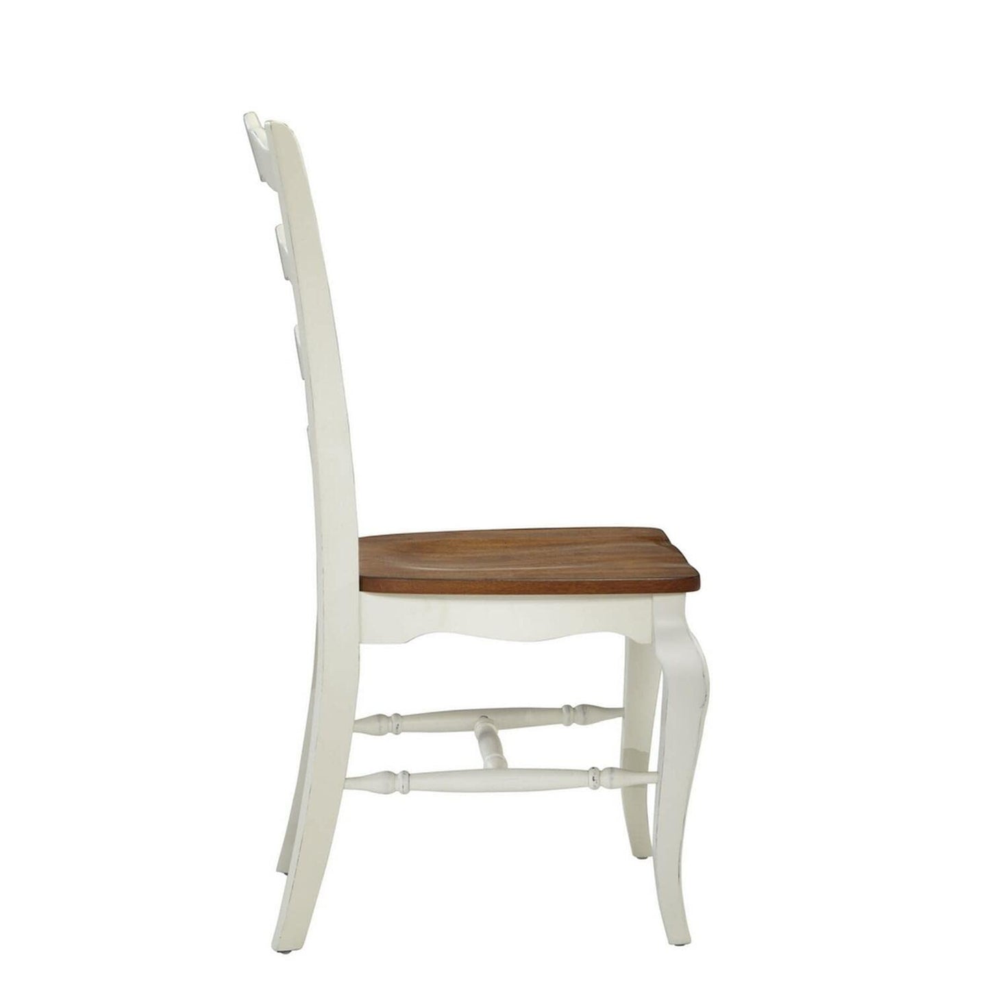 Home Styles French Countryside Oak/White Pair of Chairs with Distressed Oak and Rubbed White Finish 16.5D x 17.75W x 18H in - WoodArtSupply