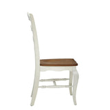 Home Styles French Countryside Oak/White Pair of Chairs with Distressed Oak and Rubbed White Finish 16.5D x 17.75W x 18H in homestyles