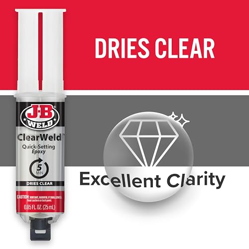 J-B Weld ClearWeld 5 Minute Epoxy, Clear, Syringe, 2 Pack, 50112-2 J-B Weld