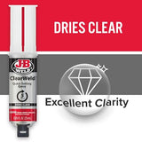 J-B Weld ClearWeld 5 Minute Epoxy, Clear, Syringe, 2 Pack, 50112-2 J-B Weld