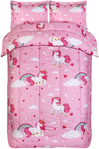 Utopia Bedding Unicorn Kids Comforter Set with 2 Pillow Shams, 3 Piece Soft Microfiber Twin Bed Comforter with Pillow Shams, Printed Kids Bedding for Boys and Girls, Lightweight, Breathable,Easy Care Utopia Bedding