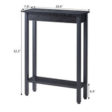 Small Console Table with Shelf Little Narrow Entryway Table Skinny Thin High Tall Display Stand for Entry Hall Hallway, Foyer, as Eextension for Long Behind Couch Sofa Table / Kitchen Countertop BAMGROW