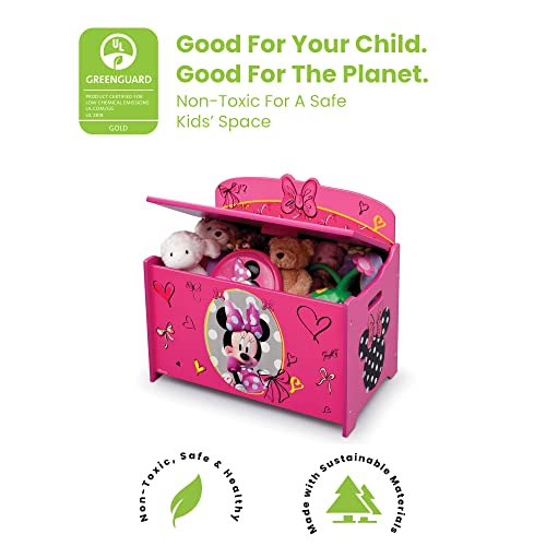 Delta Children Deluxe Toy Box, Disney Minnie Mouse - WoodArtSupply