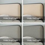 Merax Metal Platform Bed King Size with Curved Upholstered Headboard and Footboard, King Bed Frame with 4 Storage Drawers Under Bed, Heavy Duty Metal Slats, No Box Spring Needed, Easy Assembly, Beige Merax