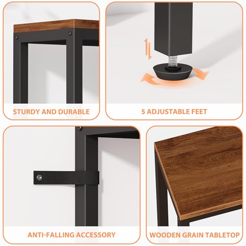 Bathola Narrow Sofa Table with 2 Power Outlets, 79” Thin Console Tables Narrow Long, Behind Couch Table Skinny, Wood Console Tables for Entryway, Living Room, Hallway, Foyer, Rustic Brown Bathola