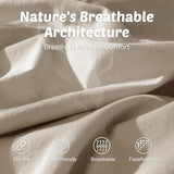 RTHX92N 100% Linen Duvet Cover Set Full Size, Pure Natural French Flax Linen Duvet Cover, Breathable for Hot Sleepers, Zipper Closure & Corner Ties - 3 Piece (Linen,Full) RTHX92N