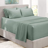 Hearth & Harbor Bed Sheets, Luxury Soft 6 Piece Bed Sheet Set Extra Deep Pocket Fitted Sheets Fits Mattress up to 21", Double Brushed Bedding Sheets & Pillowcases, King, Ice Green Hearth & Harbor