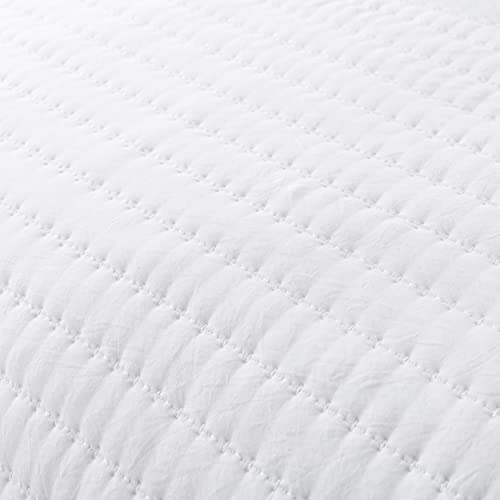 ROARINGWILD White Twin Size Quilt Bedding Sets with Pillow Sham, Lightweight Soft Bedspread Coverlet, Quilted Blanket Thin Comforter Bed Cover for All Season, 2 Pieces, 68x90 inches ROARINGWILD